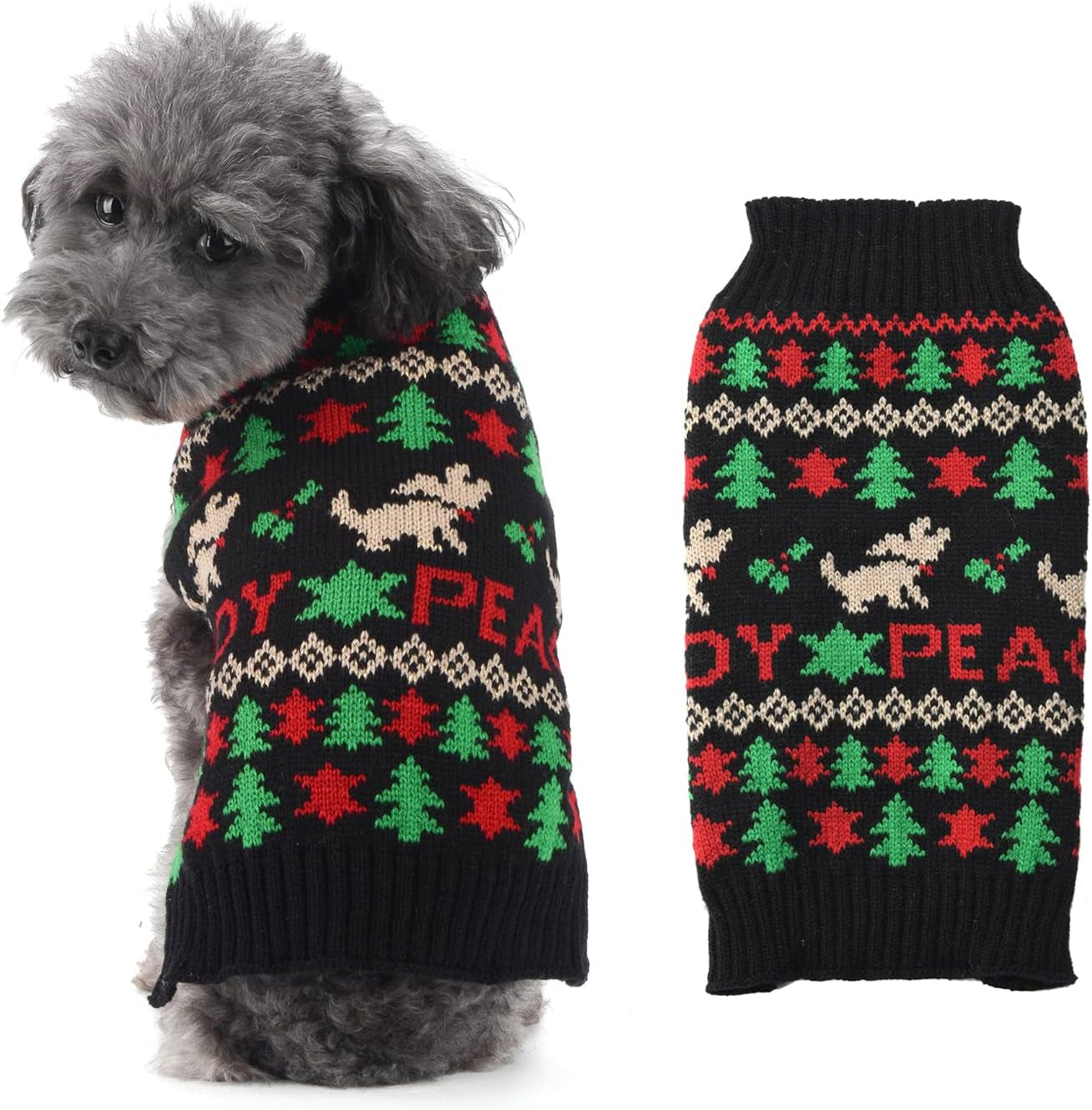 Adorable Classic Argyle Knitted Dog Christmas Sweater – Cozy Holiday Outfit for Small to Large Dogs and Cats in Festive Grey