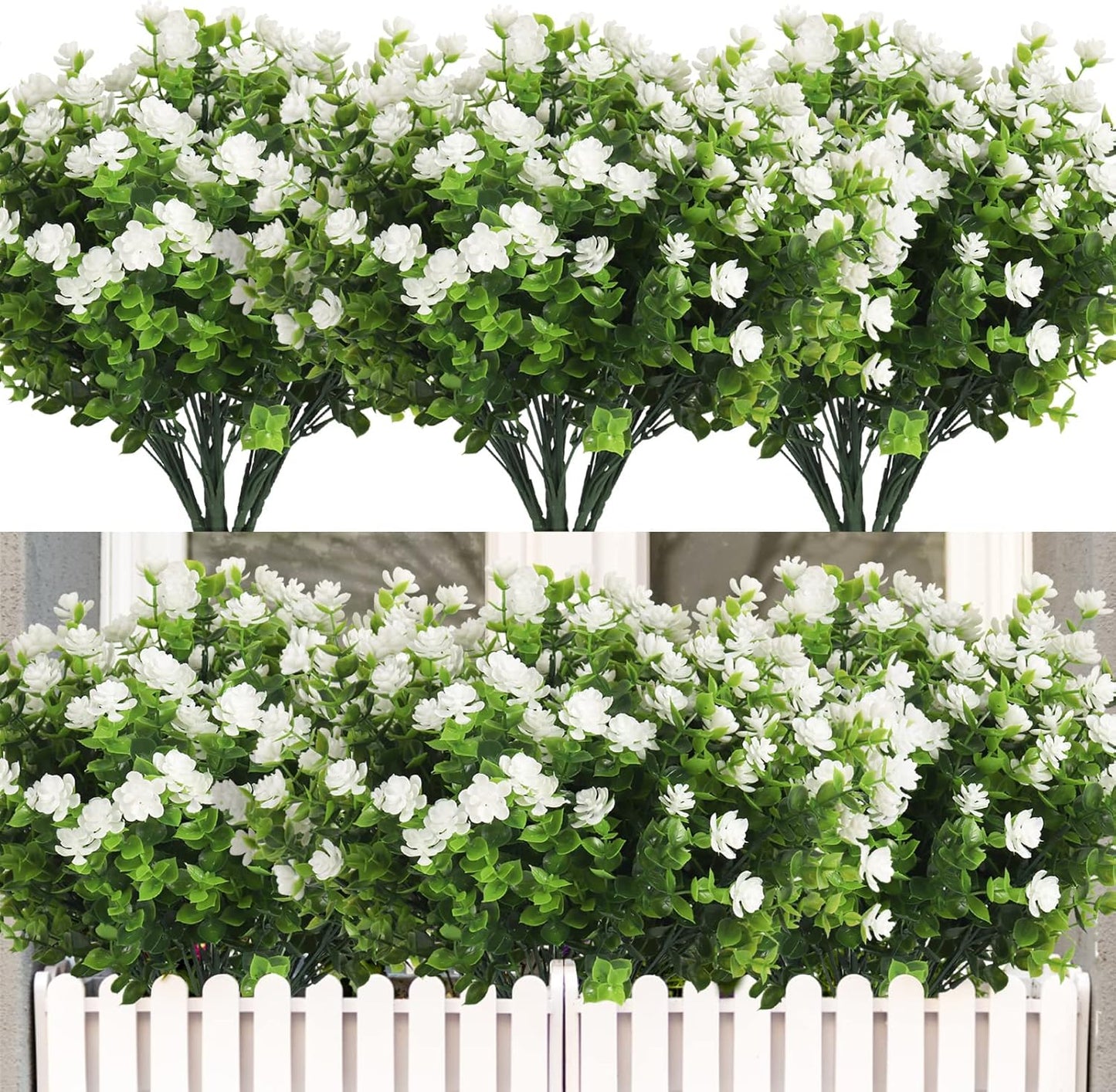 Transform Your Space with 8 Bundles of Lifelike Artificial Fall Flowers - Vibrant Green and Orange Faux Plants for Year-Round Indoor and Outdoor Décor