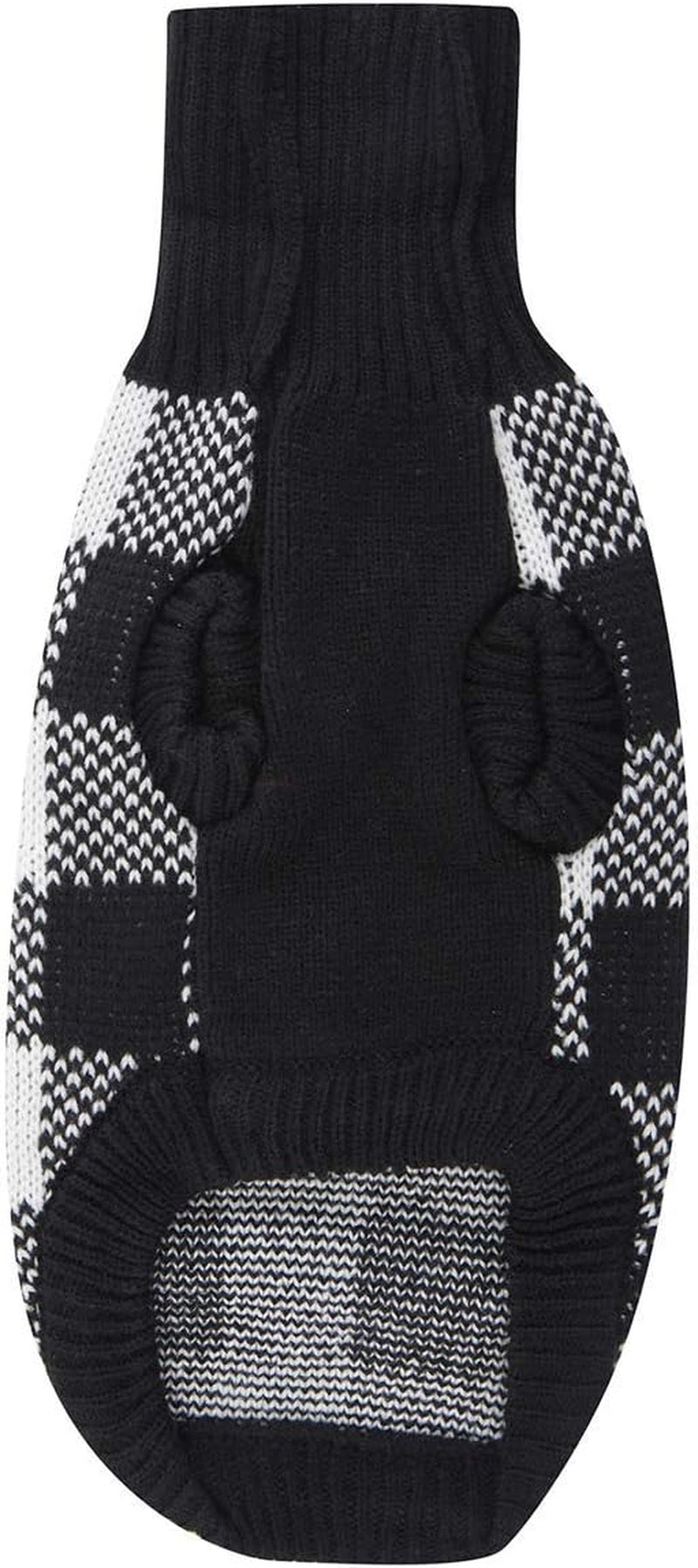 Cozy Up Your Pup This Holiday Season with the White Black Plaid Christmas Dog Sweater - Warm Turtleneck Knitwear for Small Dogs and Cats!
