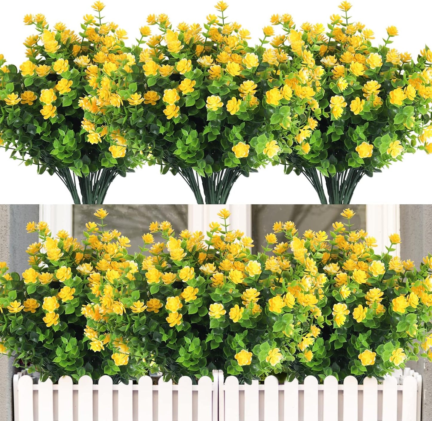 Transform Your Space with 8 Bundles of Lifelike Artificial Fall Flowers - Vibrant Green and Orange Faux Plants for Year-Round Indoor and Outdoor Décor