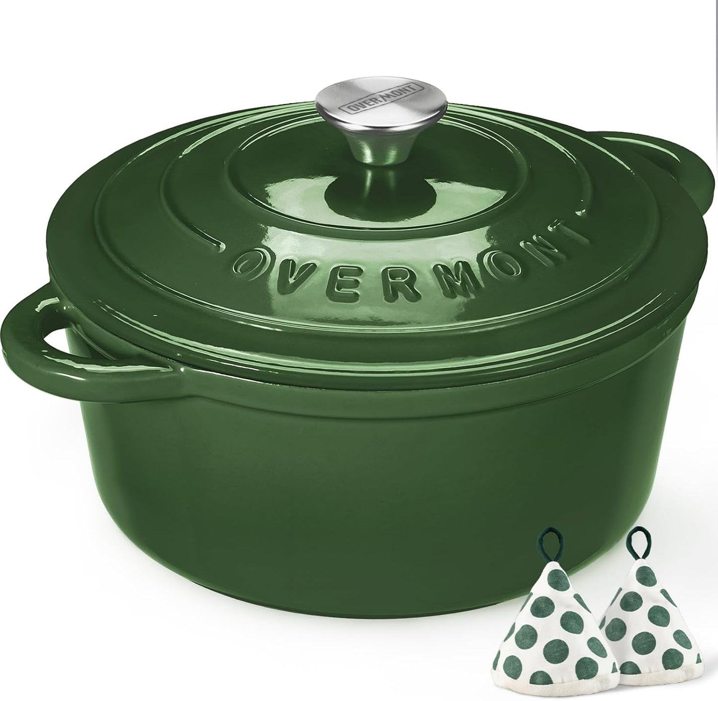 Discover the Overmont Enameled Cast Iron Dutch Oven - 5.5QT Heavy-Duty Cookware with Lid for Perfect Braising, Stews, Roasting, and Bread Baking in Elegant Cream White
