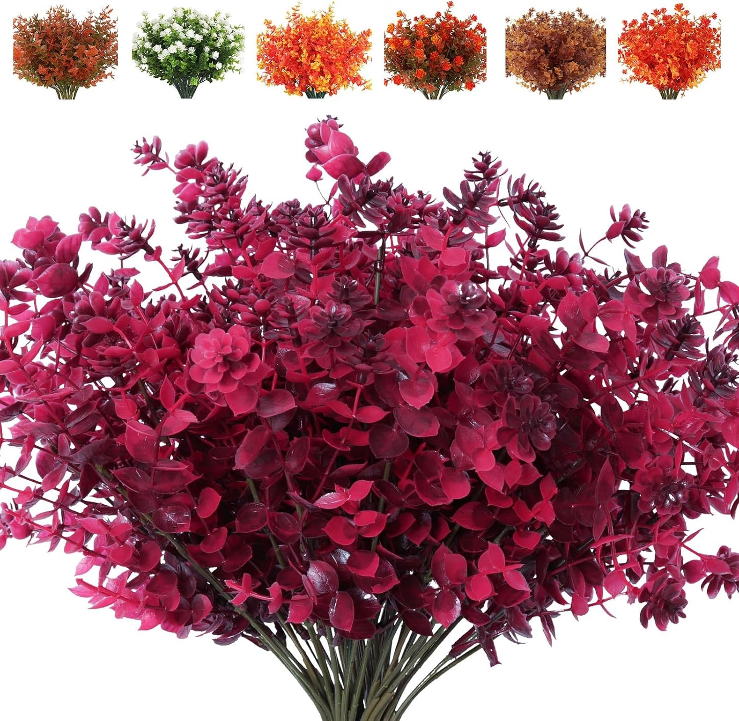 Transform Your Space with 8 Bundles of Lifelike Artificial Fall Flowers - Vibrant Green and Orange Faux Plants for Year-Round Indoor and Outdoor Décor