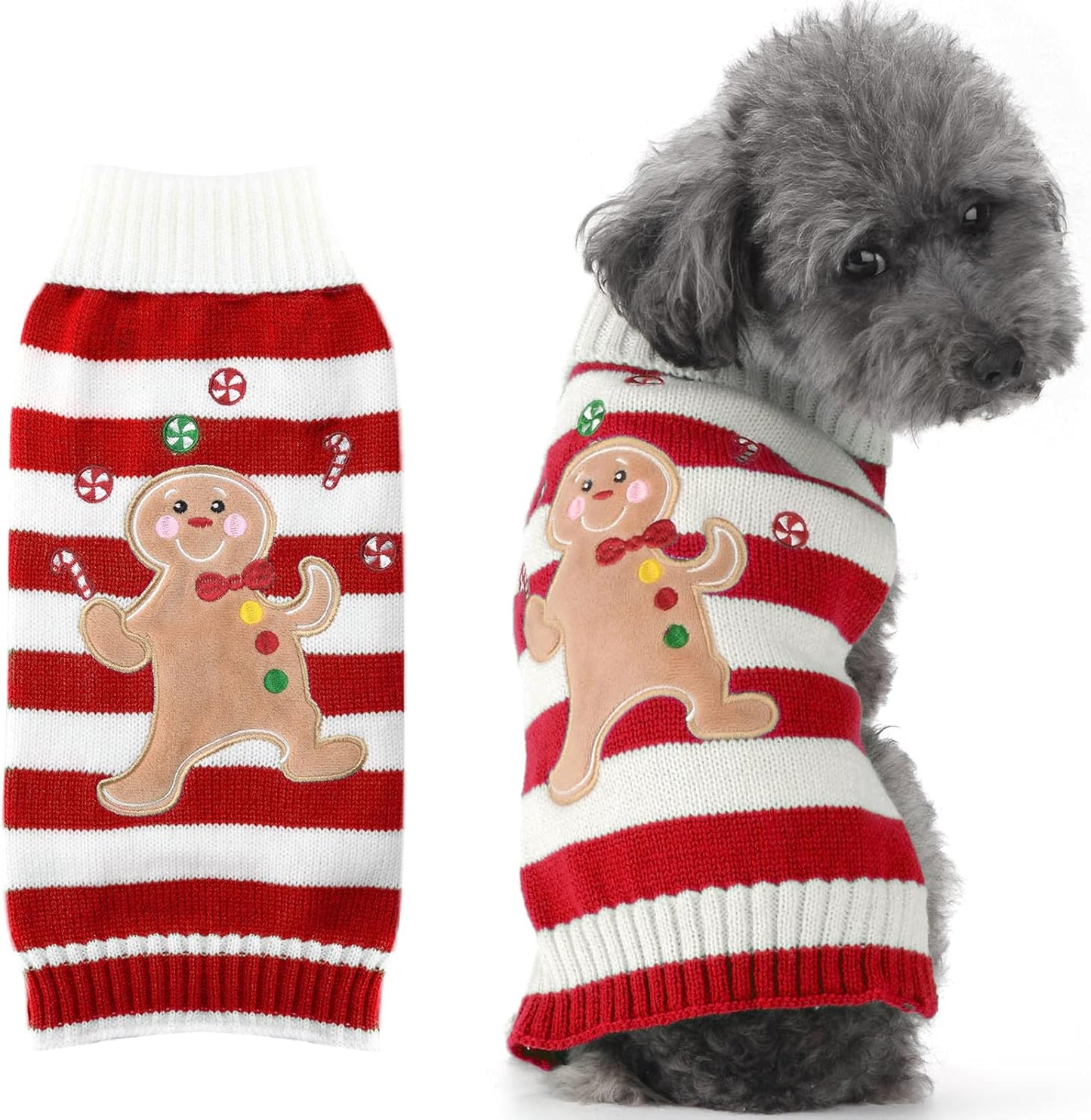 Adorable Classic Argyle Knitted Dog Christmas Sweater – Cozy Holiday Outfit for Small to Large Dogs and Cats in Festive Grey