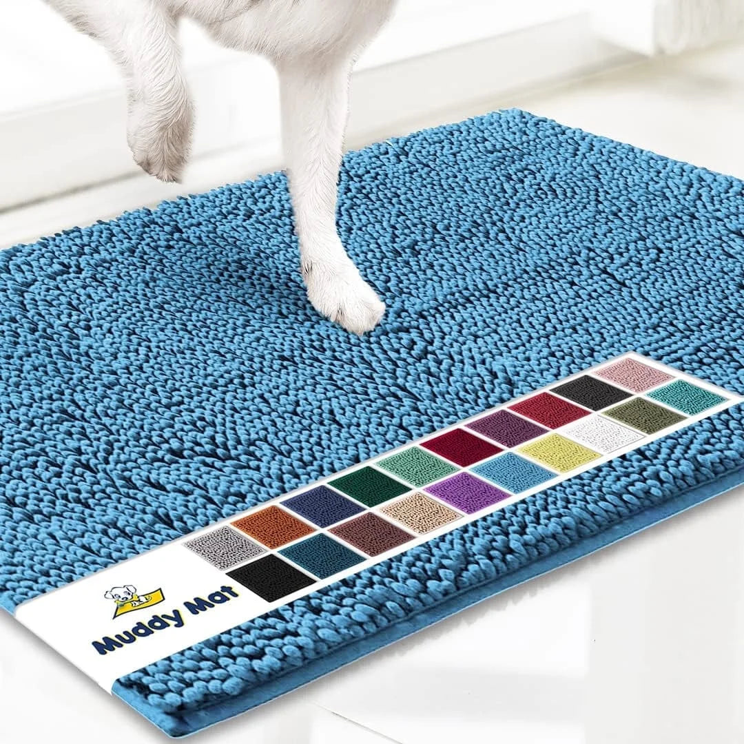 ® AS-SEEN-ON-TV Highly Absorbent Microfiber Dog Door Mat and Pet Rug, Non Slip Thick Washable Area for Entry, Bath or Kitchen