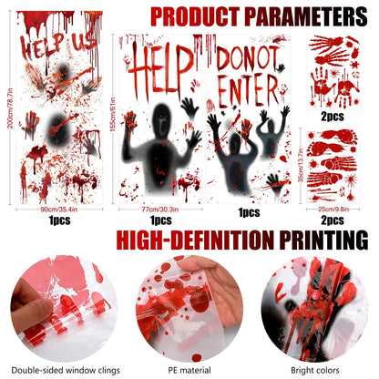 Spook-tacular Halloween Window Clings: Scary Handprint & Footprint Stickers to Haunt Your Neighbors!