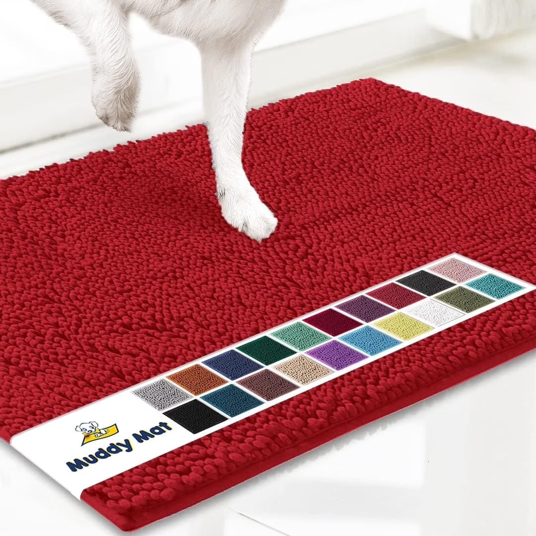 ® AS-SEEN-ON-TV Highly Absorbent Microfiber Dog Door Mat and Pet Rug, Non Slip Thick Washable Area for Entry, Bath or Kitchen