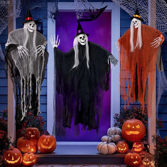 Get Your Spook On with 3 Ghoulishly Fun Hanging Skeleton Ghosts for Halloween - Perfect for Creepy Courtyards and Chilling Celebrations!