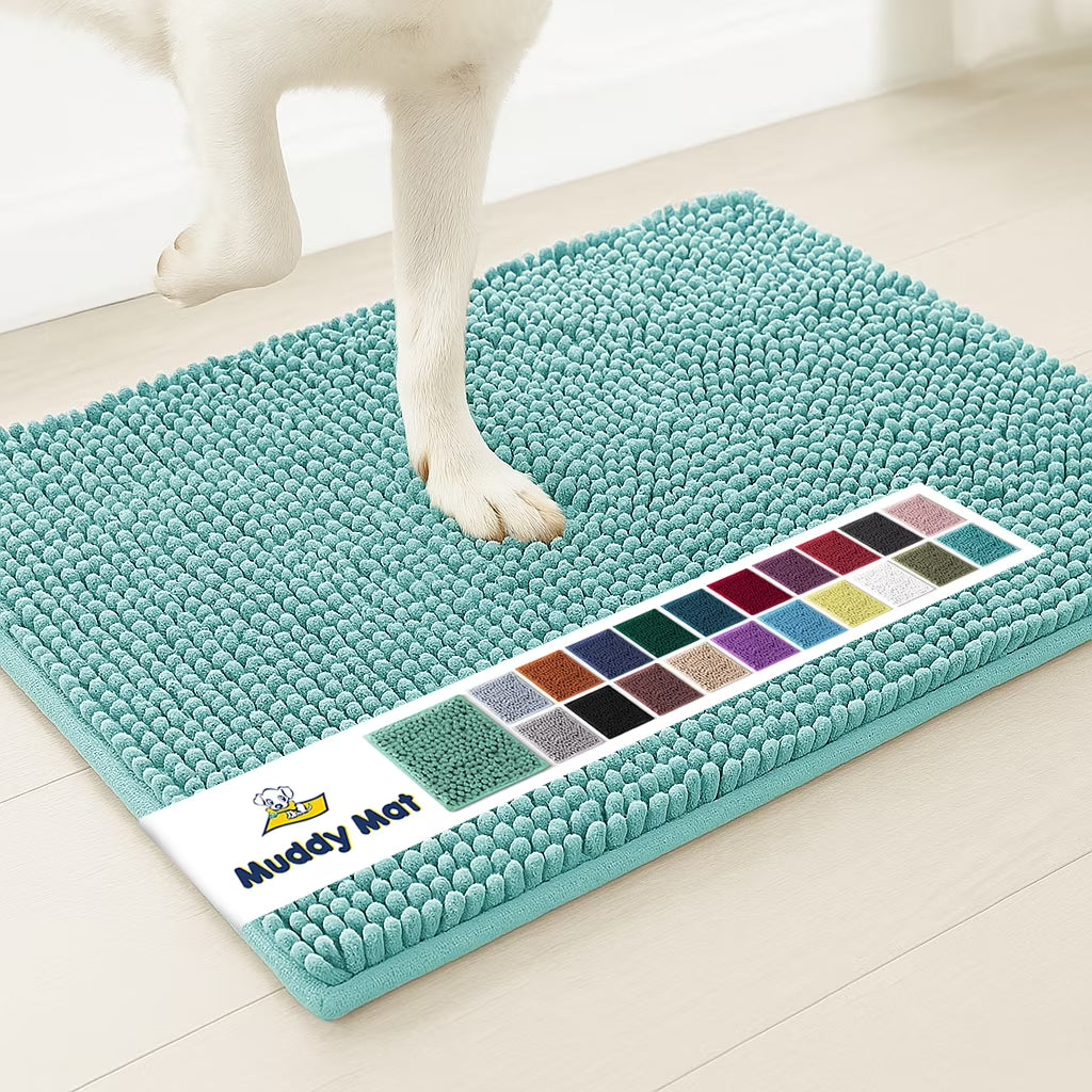 ® AS-SEEN-ON-TV Highly Absorbent Microfiber Dog Door Mat and Pet Rug, Non Slip Thick Washable Area for Entry, Bath or Kitchen