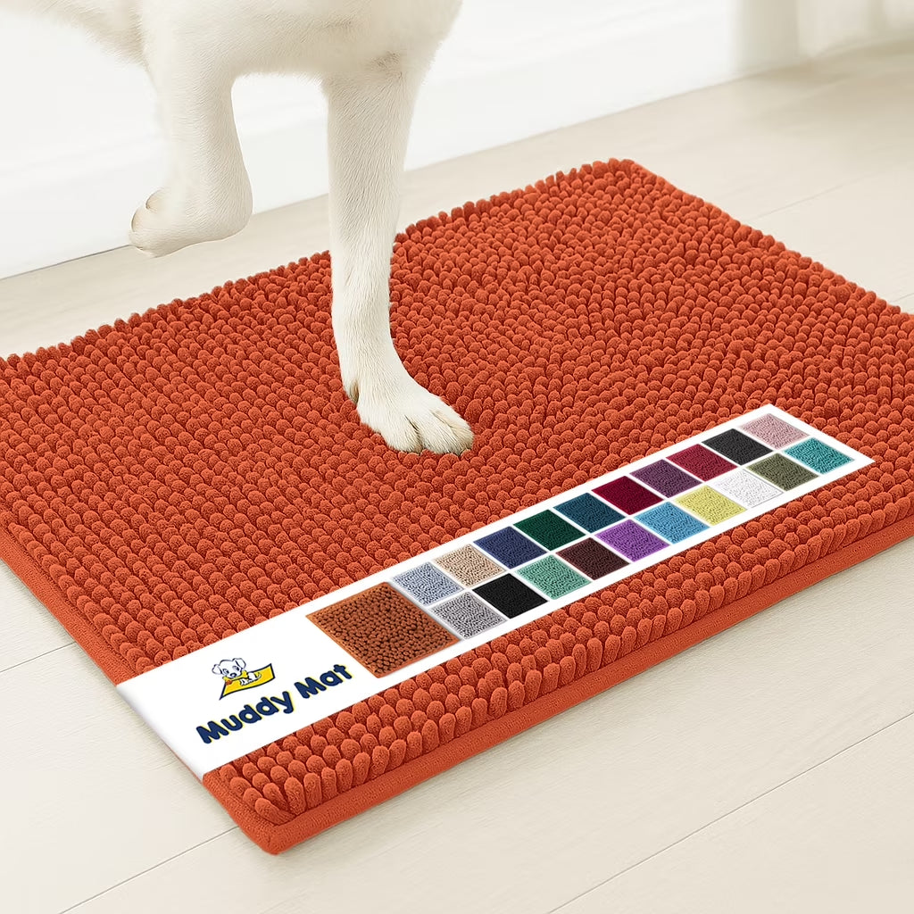 ® AS-SEEN-ON-TV Highly Absorbent Microfiber Dog Door Mat and Pet Rug, Non Slip Thick Washable Area for Entry, Bath or Kitchen