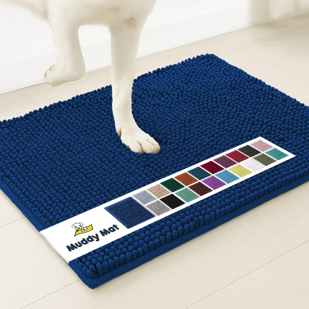 ® AS-SEEN-ON-TV Highly Absorbent Microfiber Dog Door Mat and Pet Rug, Non Slip Thick Washable Area for Entry, Bath or Kitchen