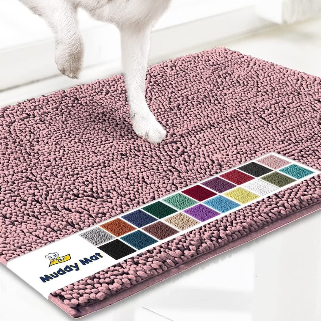 ® AS-SEEN-ON-TV Highly Absorbent Microfiber Dog Door Mat and Pet Rug, Non Slip Thick Washable Area for Entry, Bath or Kitchen