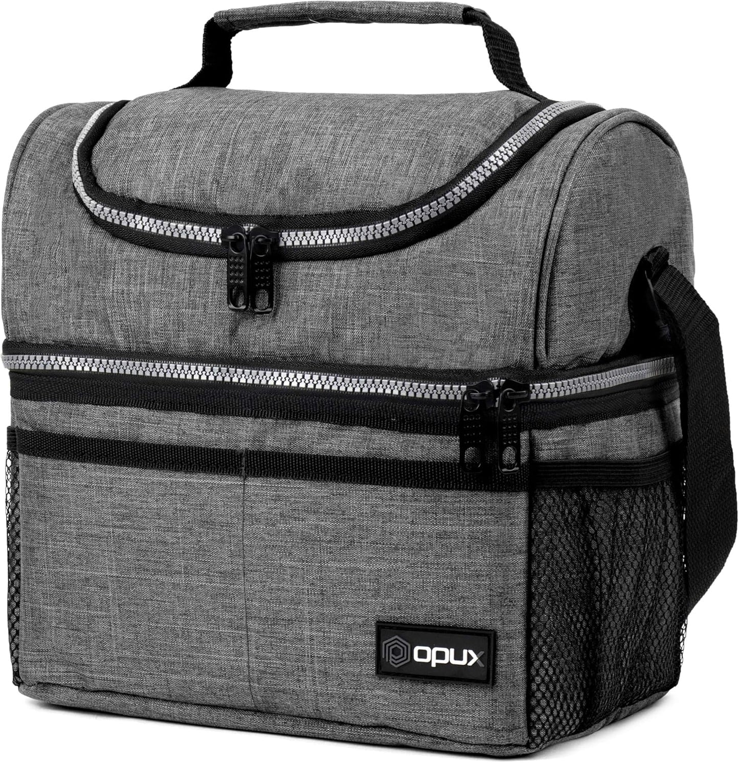 Lunch Box, Insulated Large Double Decker Leak Proof for Men or Women for Work or Game Day.
