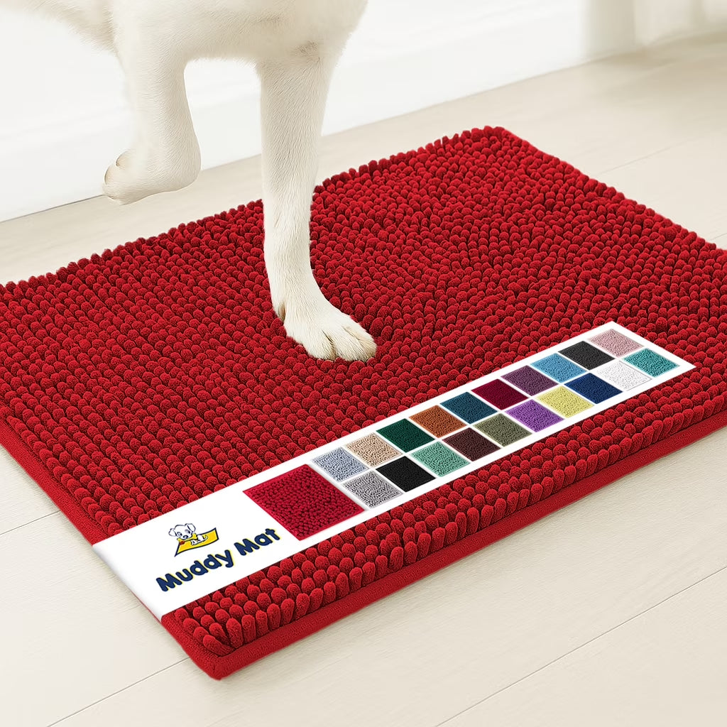 ® AS-SEEN-ON-TV Highly Absorbent Microfiber Dog Door Mat and Pet Rug, Non Slip Thick Washable Area for Entry, Bath or Kitchen