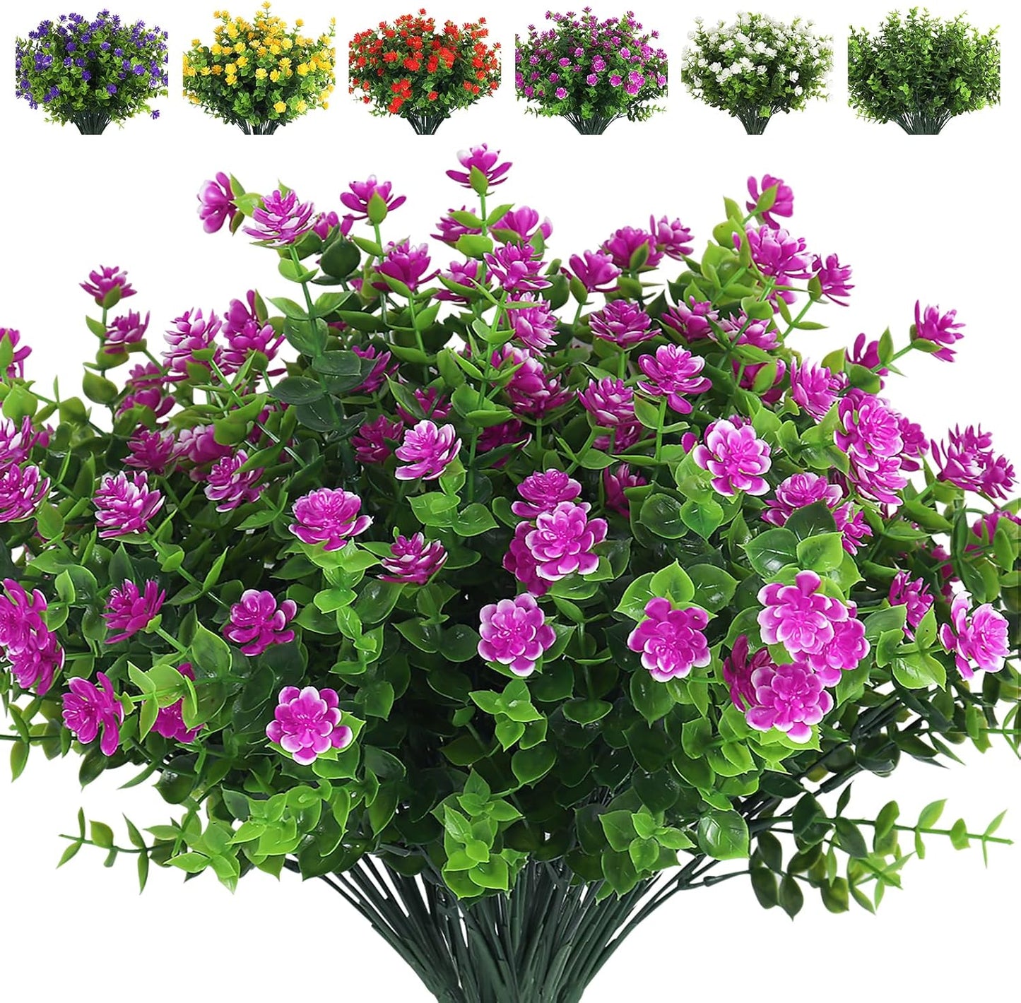 Transform Your Space with 8 Bundles of Lifelike Artificial Fall Flowers - Vibrant Green and Orange Faux Plants for Year-Round Indoor and Outdoor Décor