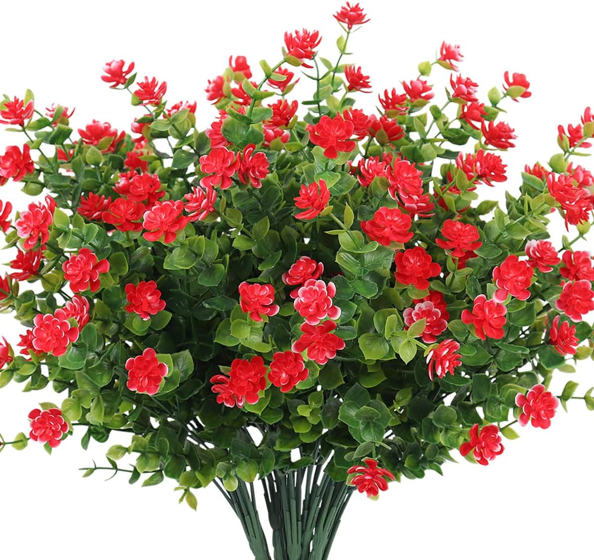 Transform Your Space with 8 Bundles of Lifelike Artificial Fall Flowers - Vibrant Green and Orange Faux Plants for Year-Round Indoor and Outdoor Décor