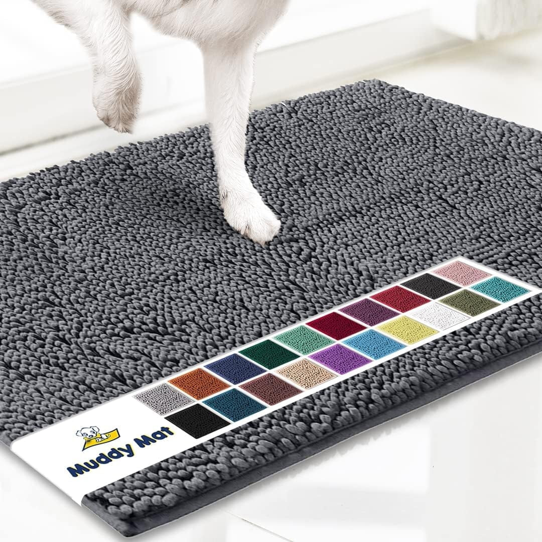 ® AS-SEEN-ON-TV Highly Absorbent Microfiber Dog Door Mat and Pet Rug, Non Slip Thick Washable Area for Entry, Bath or Kitchen