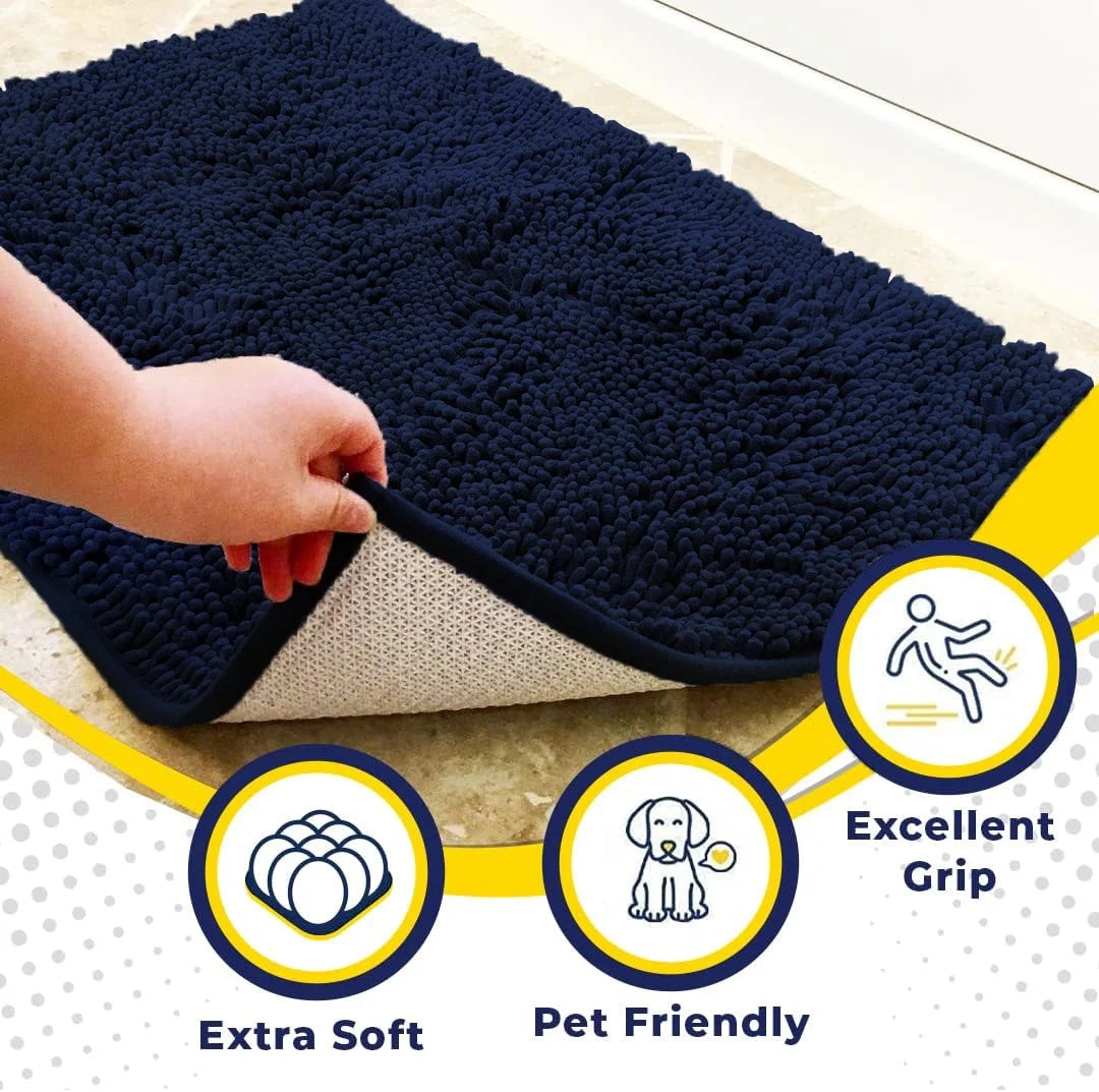 ® AS-SEEN-ON-TV Highly Absorbent Microfiber Dog Door Mat and Pet Rug, Non Slip Thick Washable Area for Entry, Bath or Kitchen