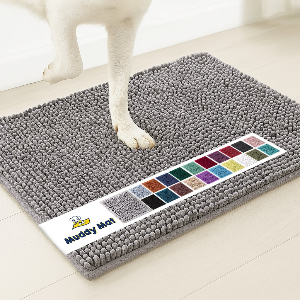® AS-SEEN-ON-TV Highly Absorbent Microfiber Dog Door Mat and Pet Rug, Non Slip Thick Washable Area for Entry, Bath or Kitchen