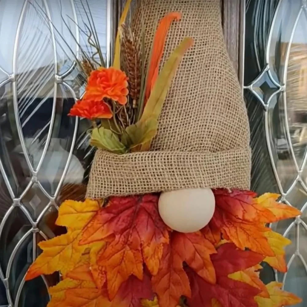 Decorate Your Door with Gnome-tastic Fun! 16" Fall Wreath for the Ultimate Autumn Vibe – Pumpkins, Maple Leaves, and Endless Cheer!