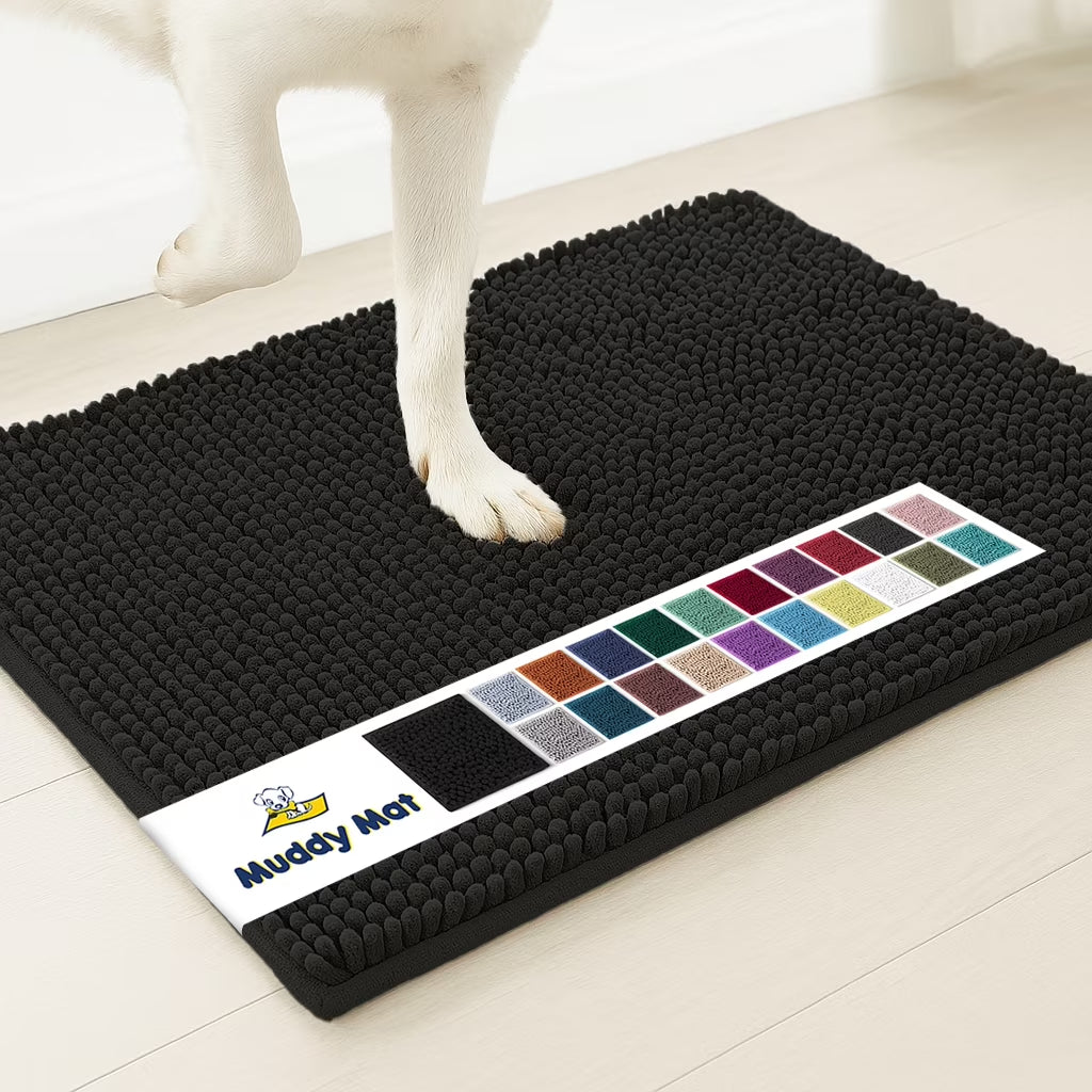 ® AS-SEEN-ON-TV Highly Absorbent Microfiber Dog Door Mat and Pet Rug, Non Slip Thick Washable Area for Entry, Bath or Kitchen