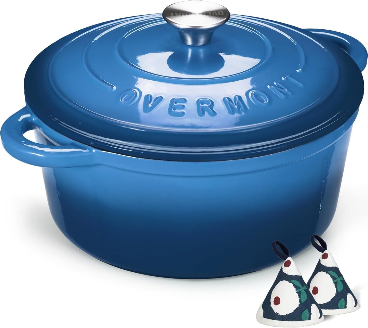 Discover the Overmont Enameled Cast Iron Dutch Oven - 5.5QT Heavy-Duty Cookware with Lid for Perfect Braising, Stews, Roasting, and Bread Baking in Elegant Cream White