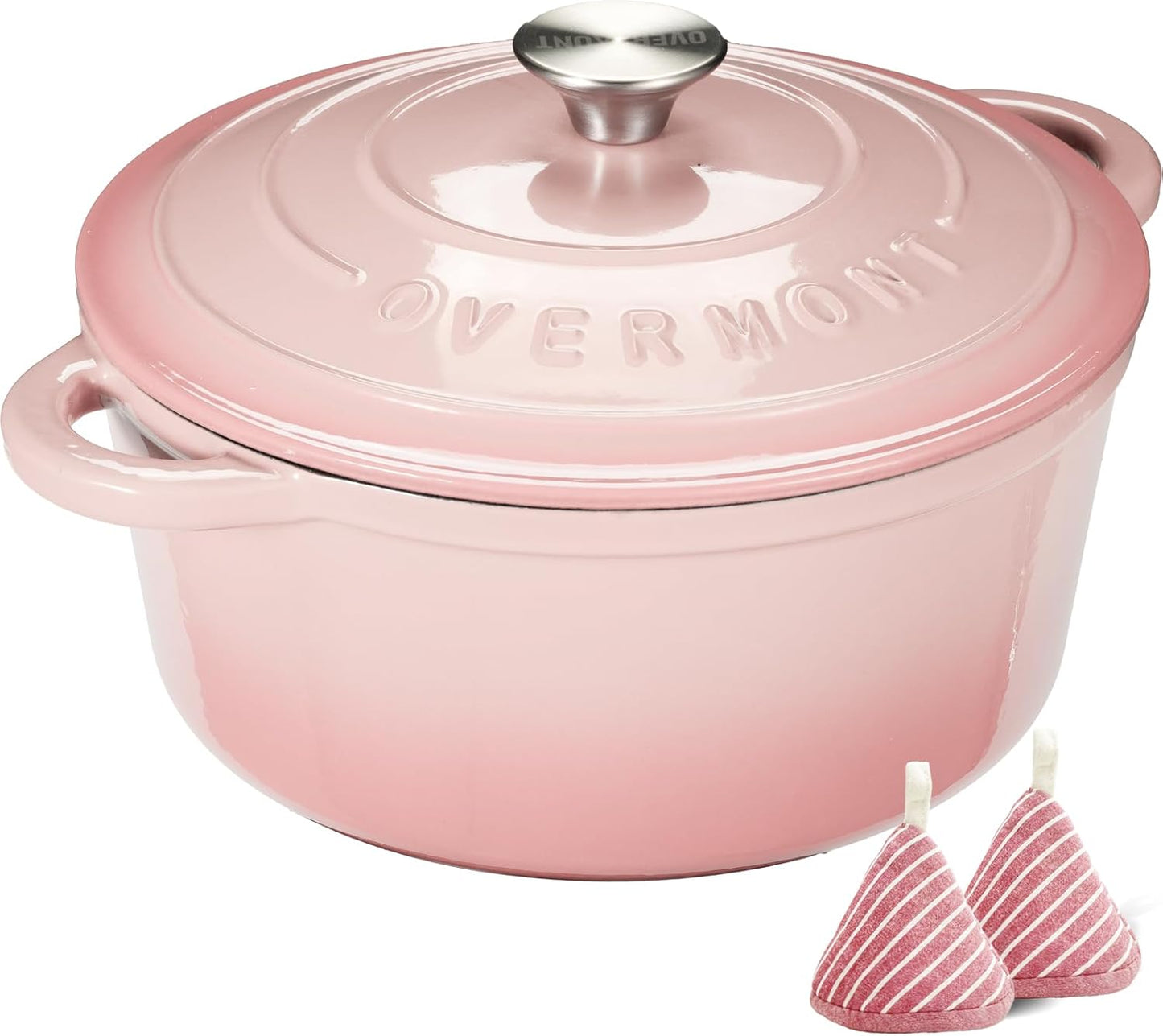 Discover the Overmont Enameled Cast Iron Dutch Oven - 5.5QT Heavy-Duty Cookware with Lid for Perfect Braising, Stews, Roasting, and Bread Baking in Elegant Cream White
