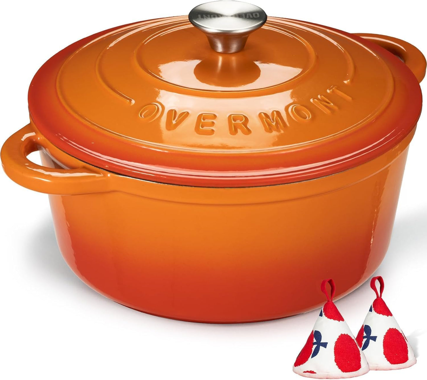 Discover the Overmont Enameled Cast Iron Dutch Oven - 5.5QT Heavy-Duty Cookware with Lid for Perfect Braising, Stews, Roasting, and Bread Baking in Elegant Cream White