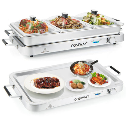 Ultimate 2-in-1 Electric Warming Tray with Precision Temperature Control for Perfectly Warmed Dishes