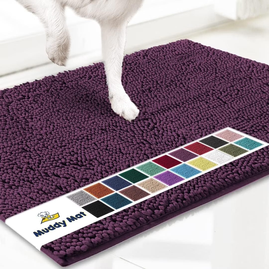 ® AS-SEEN-ON-TV Highly Absorbent Microfiber Dog Door Mat and Pet Rug, Non Slip Thick Washable Area for Entry, Bath or Kitchen