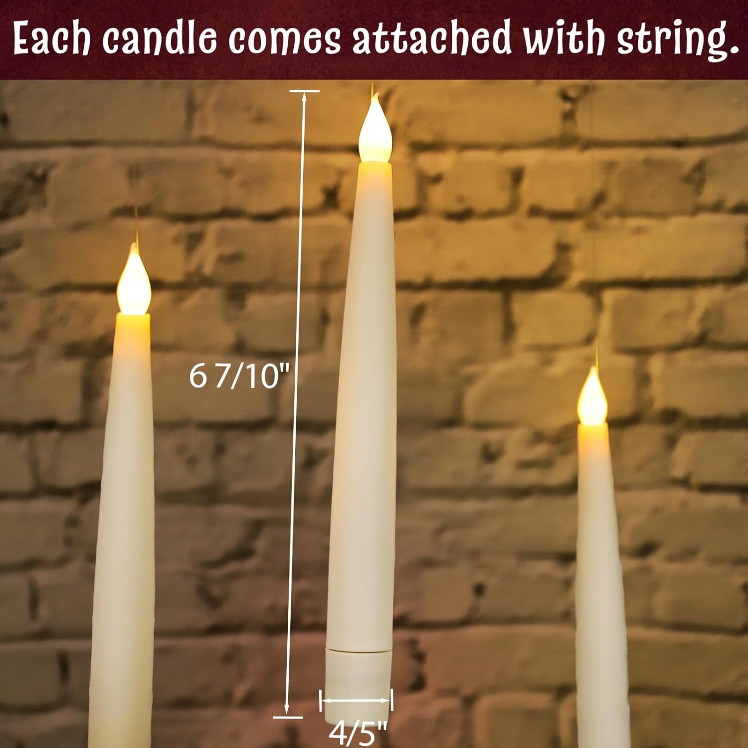 Halloween Decorations - 12 Pcs Magic Flickering Warm Light Flameless Floating LED Candles also for Christmas Decor