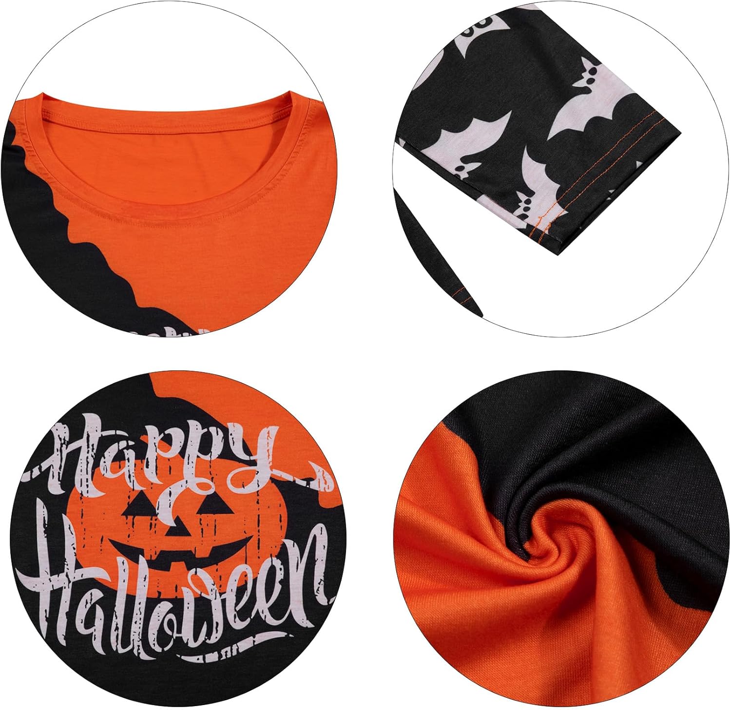 Halloween Shirt Pumpkin Face Graphic Womens Long Sleeve Shirts Crewneck Tops