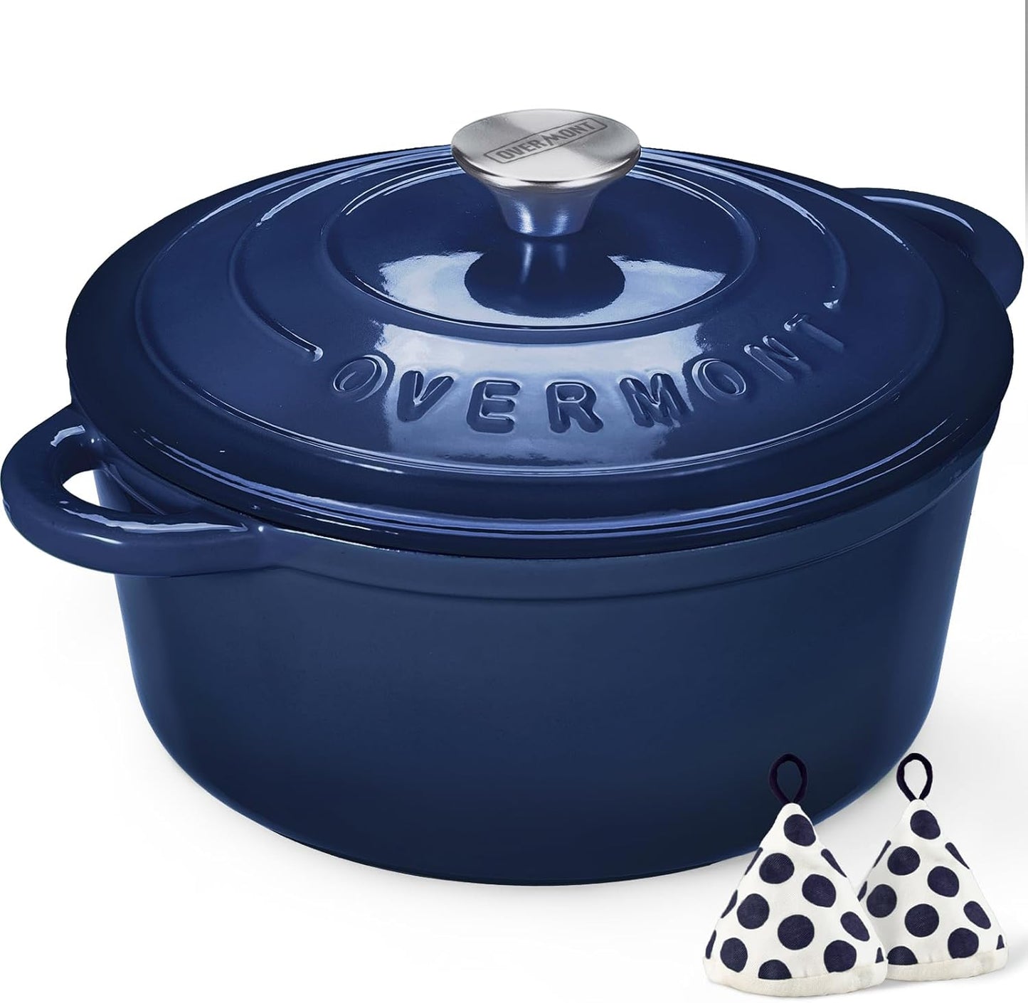 Discover the Overmont Enameled Cast Iron Dutch Oven - 5.5QT Heavy-Duty Cookware with Lid for Perfect Braising, Stews, Roasting, and Bread Baking in Elegant Cream White