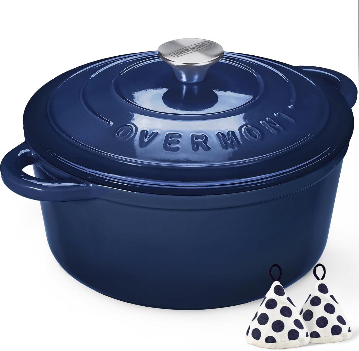 Discover the Overmont Enameled Cast Iron Dutch Oven - 5.5QT Heavy-Duty Cookware with Lid for Perfect Braising, Stews, Roasting, and Bread Baking in Elegant Cream White