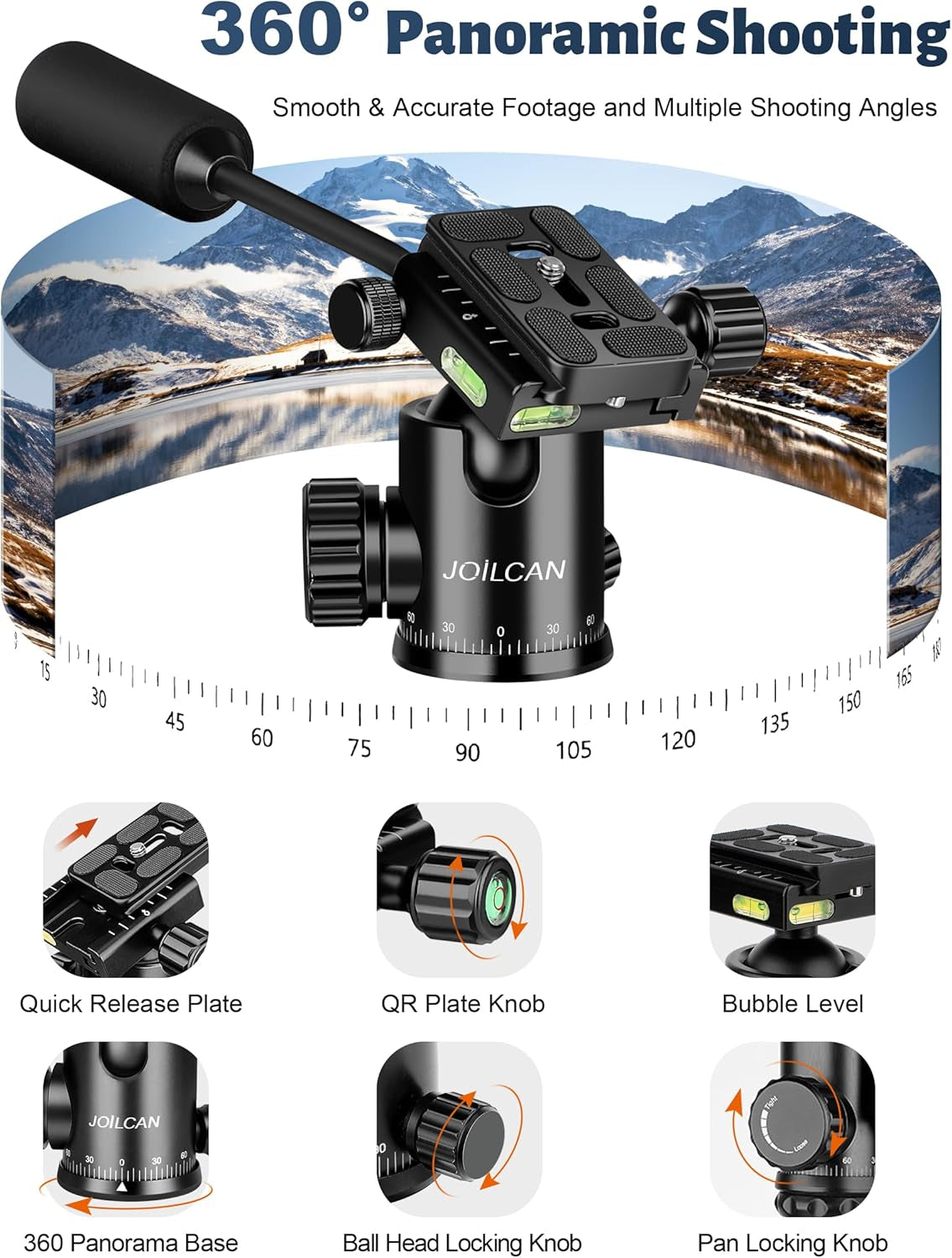 Camera Tripod, 83" Aluminum Tripods & Monopods with Metal Handle, Heavy Duty Tripod for DSLR Camera Lasers Binoculars Telescope Spotting Scope, Payload 35Lb