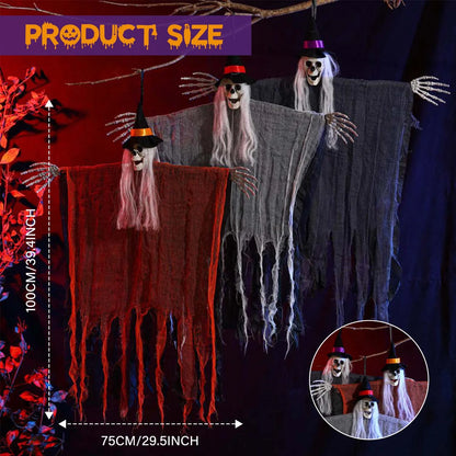 Get Your Spook On with 3 Ghoulishly Fun Hanging Skeleton Ghosts for Halloween - Perfect for Creepy Courtyards and Chilling Celebrations!