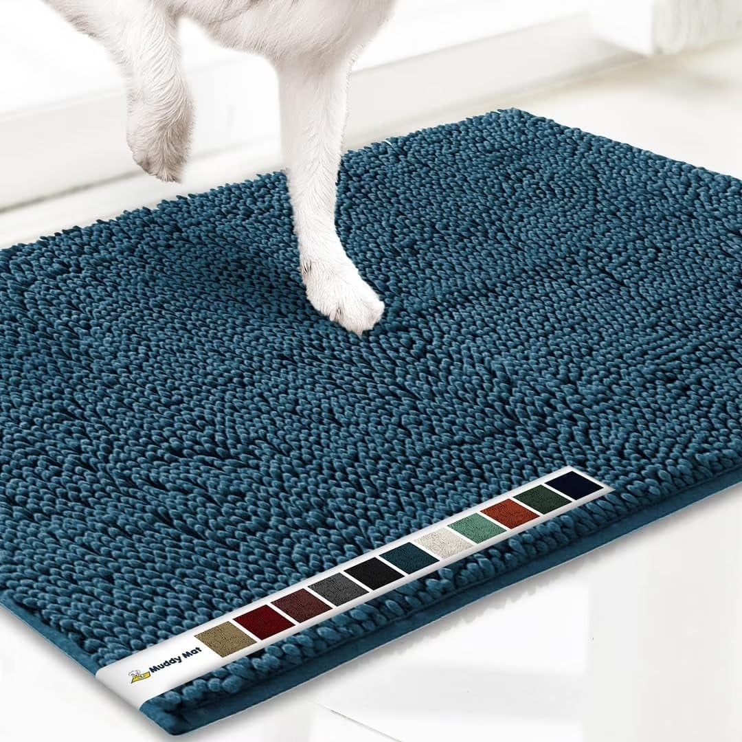 ® AS-SEEN-ON-TV Highly Absorbent Microfiber Dog Door Mat and Pet Rug, Non Slip Thick Washable Area for Entry, Bath or Kitchen