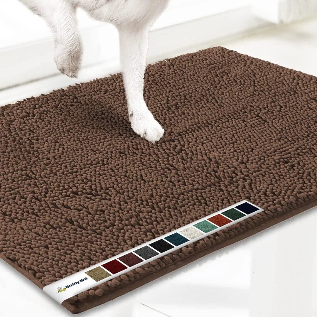 ® AS-SEEN-ON-TV Highly Absorbent Microfiber Dog Door Mat and Pet Rug, Non Slip Thick Washable Area for Entry, Bath or Kitchen