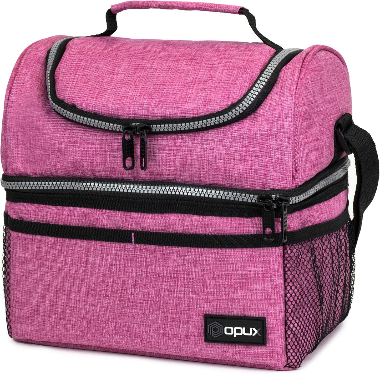 Lunch Box, Insulated Large Double Decker Leak Proof for Men or Women for Work or Game Day.