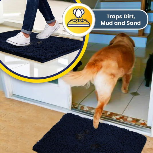 ® AS-SEEN-ON-TV Highly Absorbent Microfiber Dog Door Mat and Pet Rug, Non Slip Thick Washable Area for Entry, Bath or Kitchen