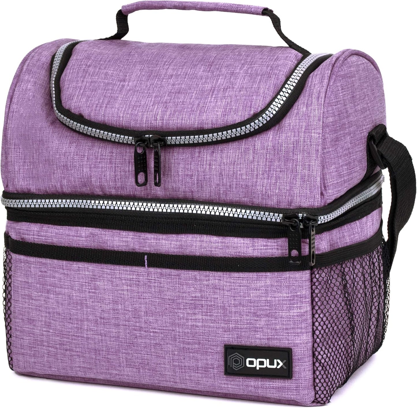 Lunch Box, Insulated Large Double Decker Leak Proof for Men or Women for Work or Game Day.
