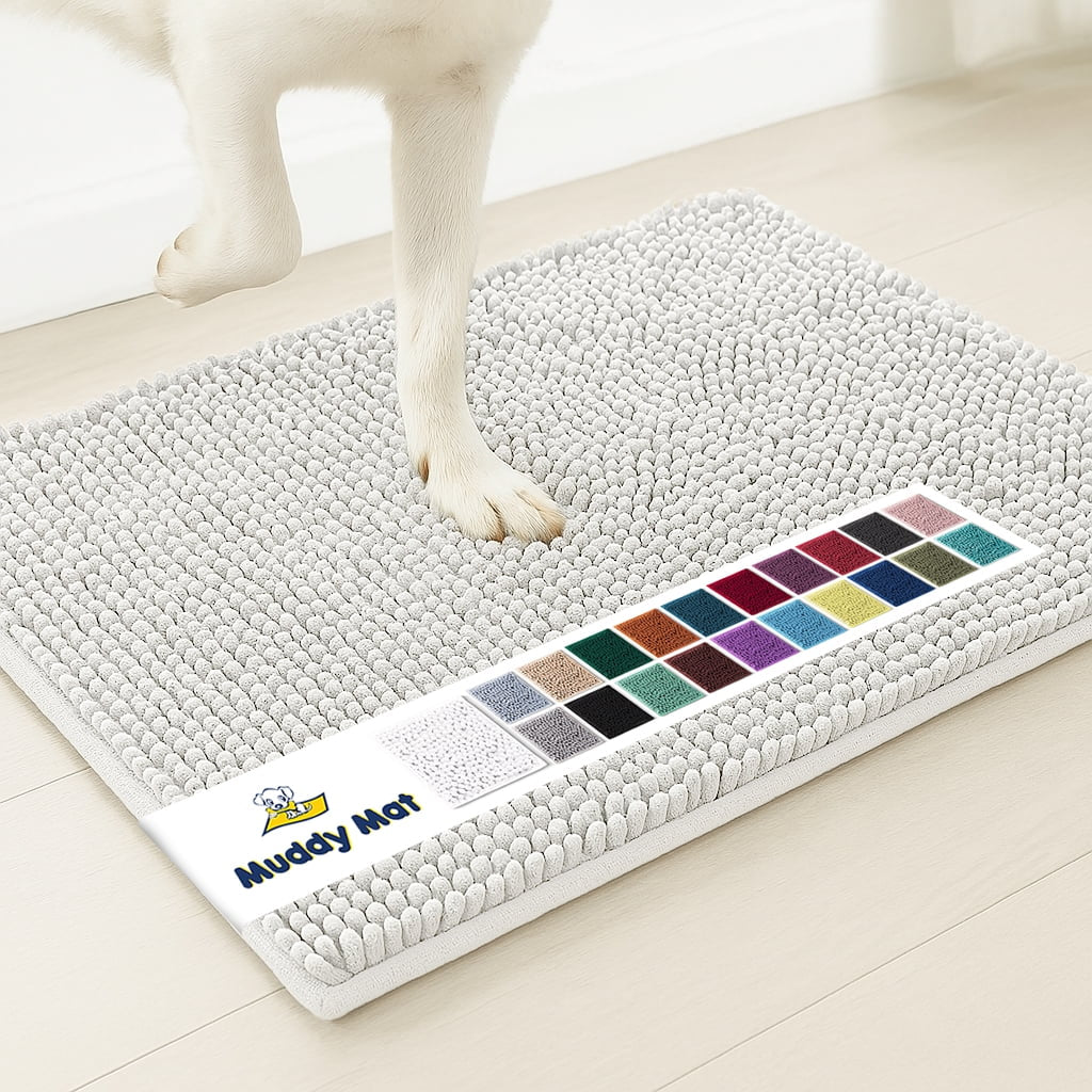 ® AS-SEEN-ON-TV Highly Absorbent Microfiber Dog Door Mat and Pet Rug, Non Slip Thick Washable Area for Entry, Bath or Kitchen