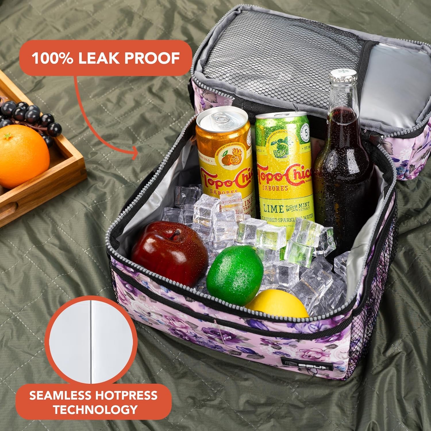 Lunch Box, Insulated Large Double Decker Leak Proof for Men or Women for Work or Game Day.