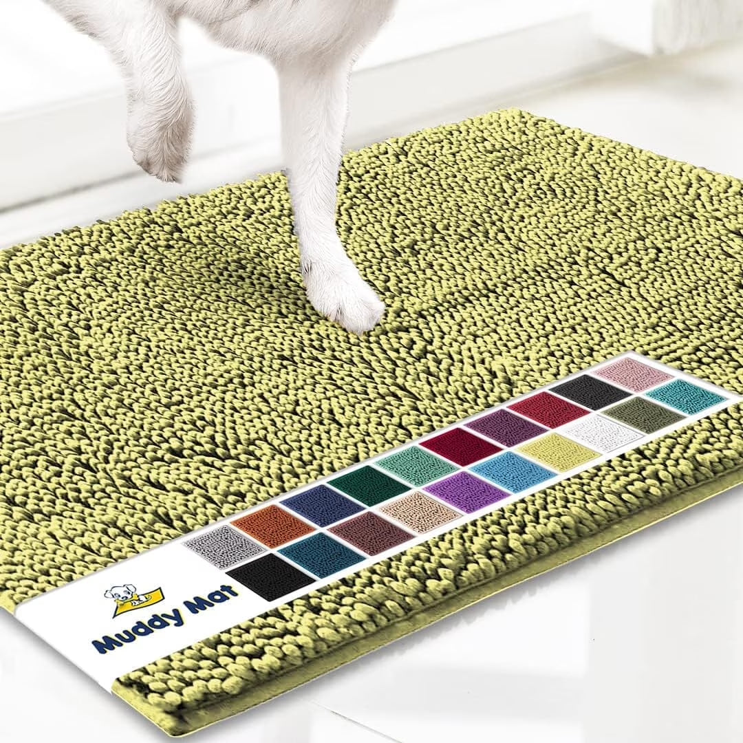 ® AS-SEEN-ON-TV Highly Absorbent Microfiber Dog Door Mat and Pet Rug, Non Slip Thick Washable Area for Entry, Bath or Kitchen