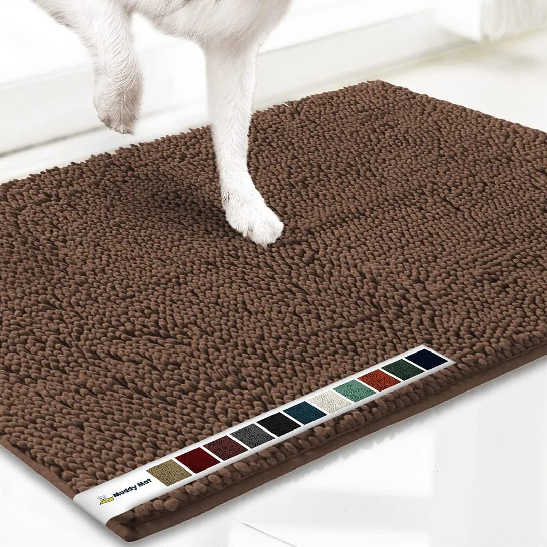 ® AS-SEEN-ON-TV Highly Absorbent Microfiber Dog Door Mat and Pet Rug, Non Slip Thick Washable Area for Entry, Bath or Kitchen