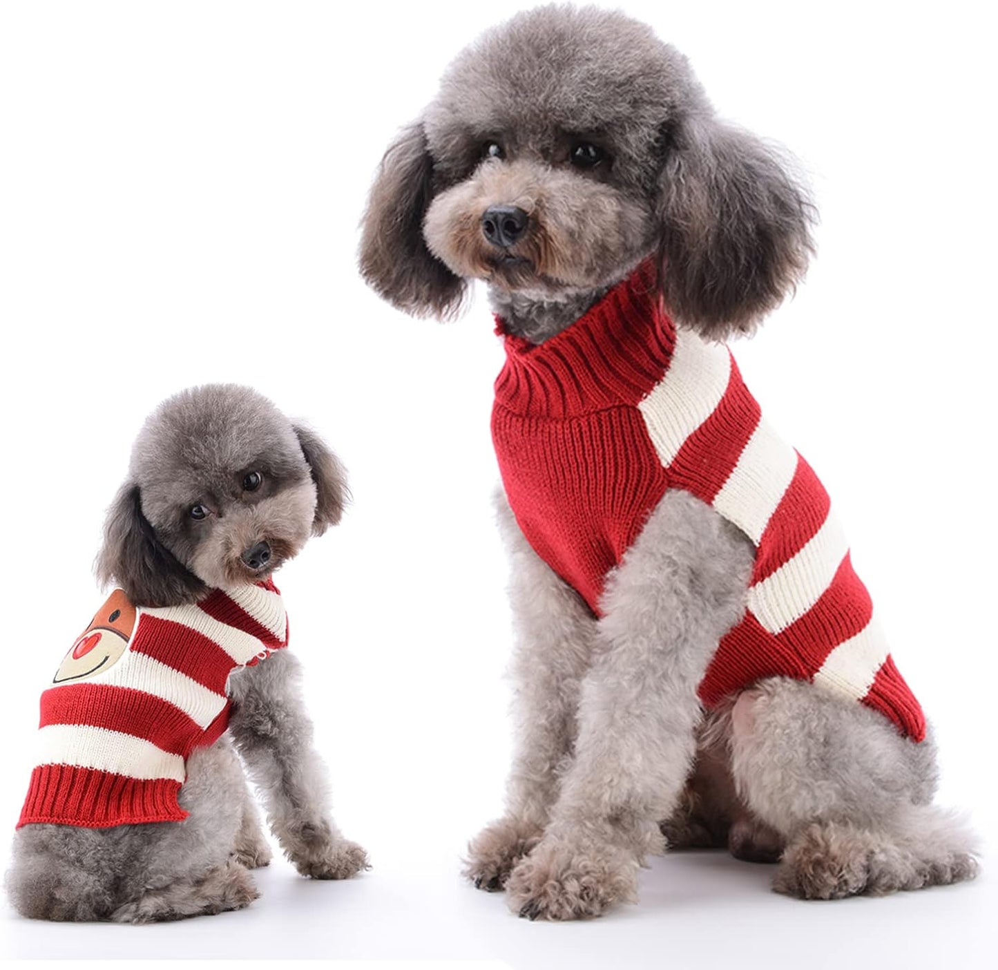 Adorable Knitted Dog Christmas Sweater with Cute Reindeer Design - Perfect Holiday Outfit for Small, Medium, and Large Pets!