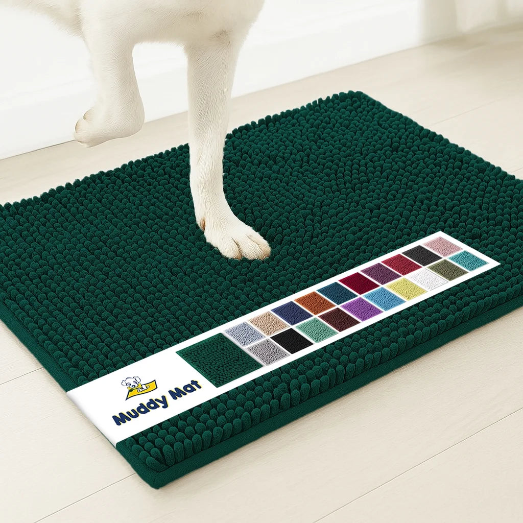 ® AS-SEEN-ON-TV Highly Absorbent Microfiber Dog Door Mat and Pet Rug, Non Slip Thick Washable Area for Entry, Bath or Kitchen