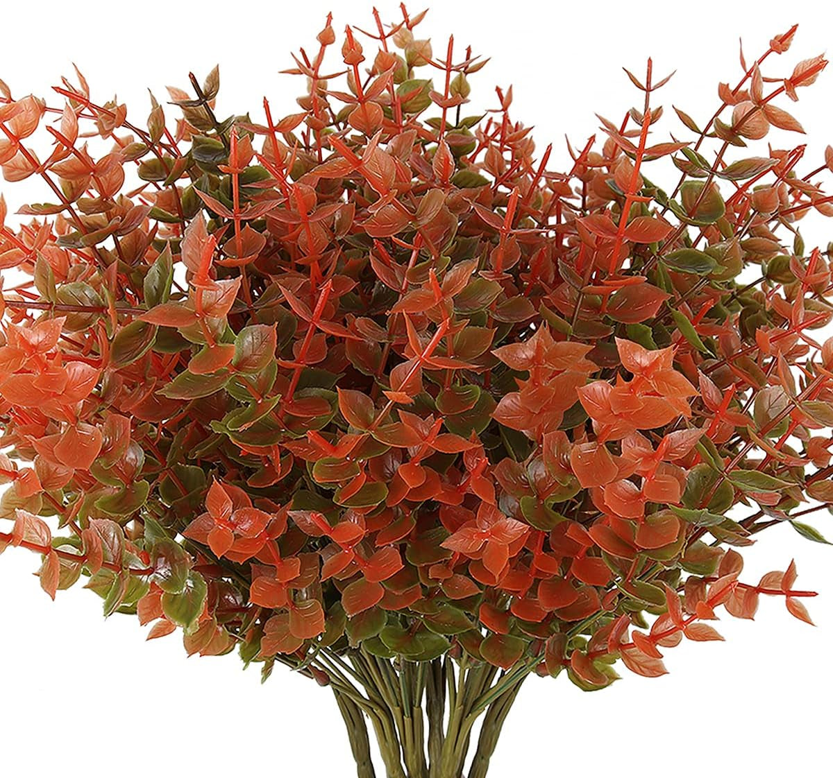 Transform Your Space with 8 Bundles of Lifelike Artificial Fall Flowers - Vibrant Green and Orange Faux Plants for Year-Round Indoor and Outdoor Décor