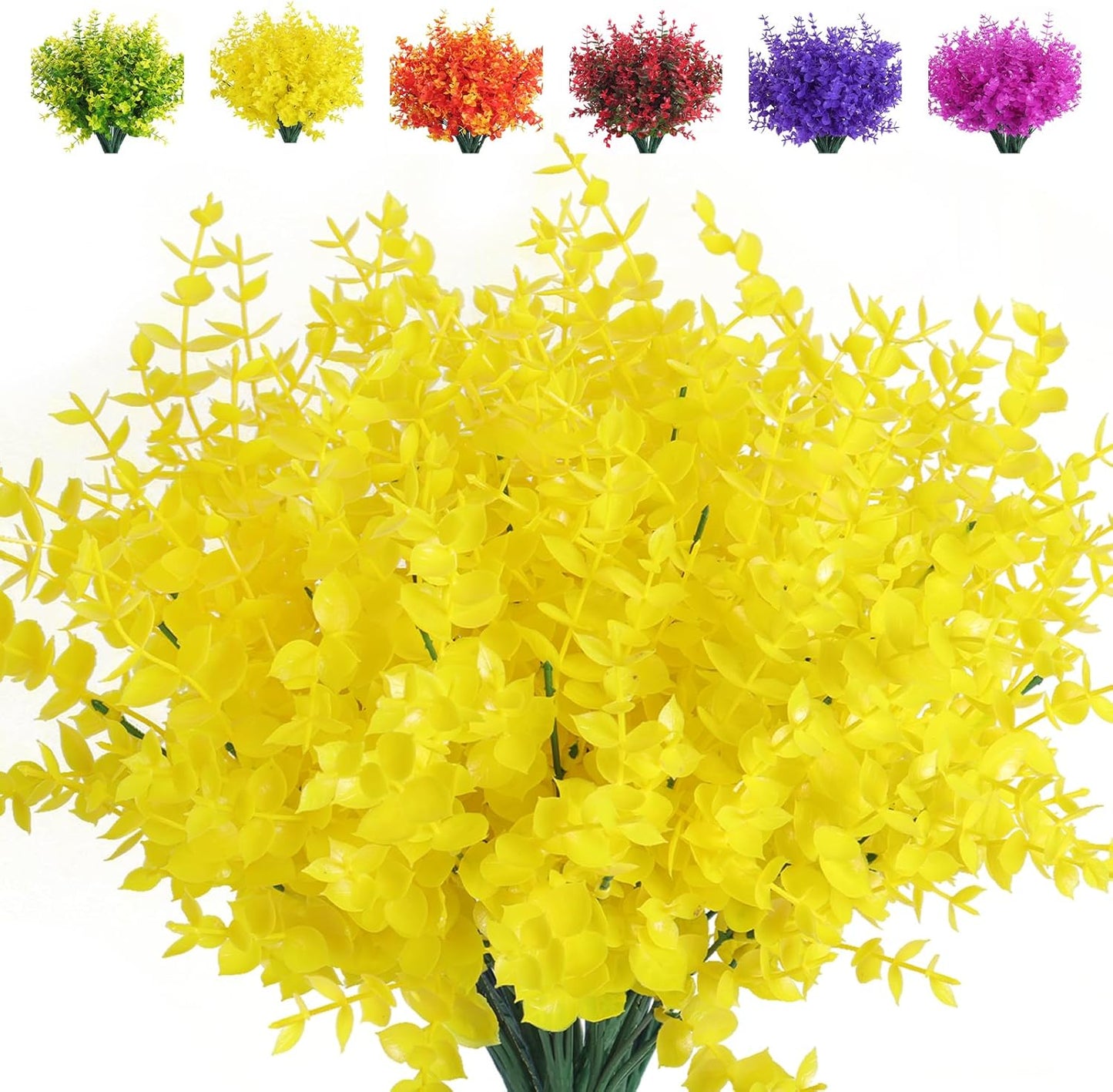 Transform Your Space with 8 Bundles of Lifelike Artificial Fall Flowers - Vibrant Green and Orange Faux Plants for Year-Round Indoor and Outdoor Décor