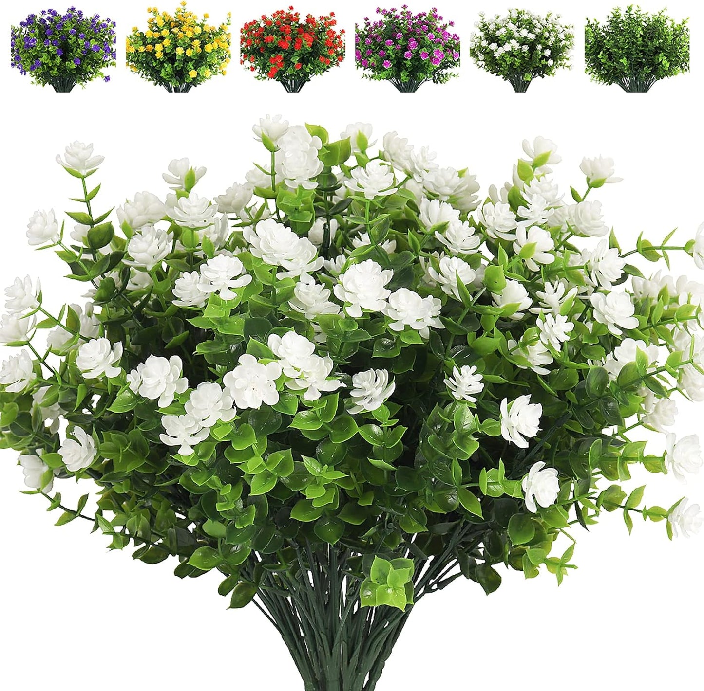Transform Your Space with 8 Bundles of Lifelike Artificial Fall Flowers - Vibrant Green and Orange Faux Plants for Year-Round Indoor and Outdoor Décor
