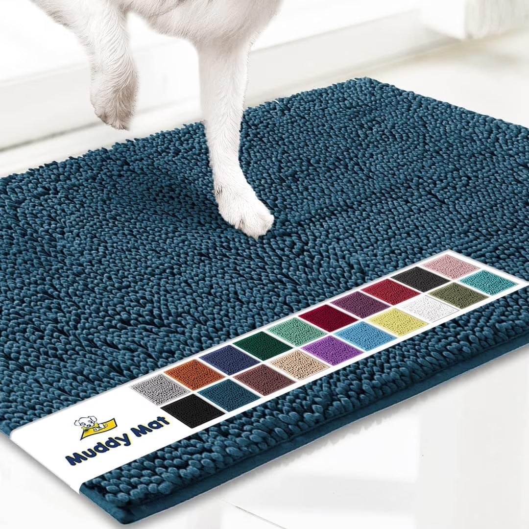 ® AS-SEEN-ON-TV Highly Absorbent Microfiber Dog Door Mat and Pet Rug, Non Slip Thick Washable Area for Entry, Bath or Kitchen